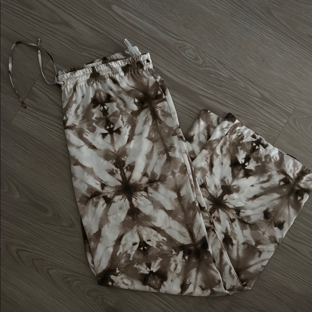 Calvin Klein Brown and White Tie-Dye Pants